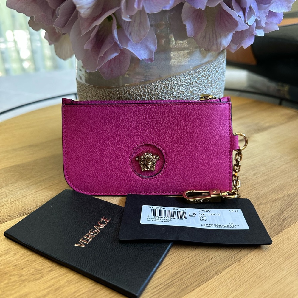 New Versace Pink Card Holder Key Case